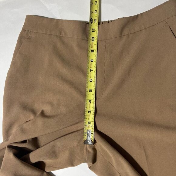 Banana Republic Pants Women's 10 Brown Stretch Slash Pockets Tapered Leg Pull-On - Picture 10 of 13